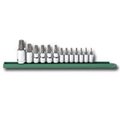 Kd Tools 13 Piece 1/4 3/8 and 1/2 Inch Drive Torx Press Fit Bit Socket Set KDT80723